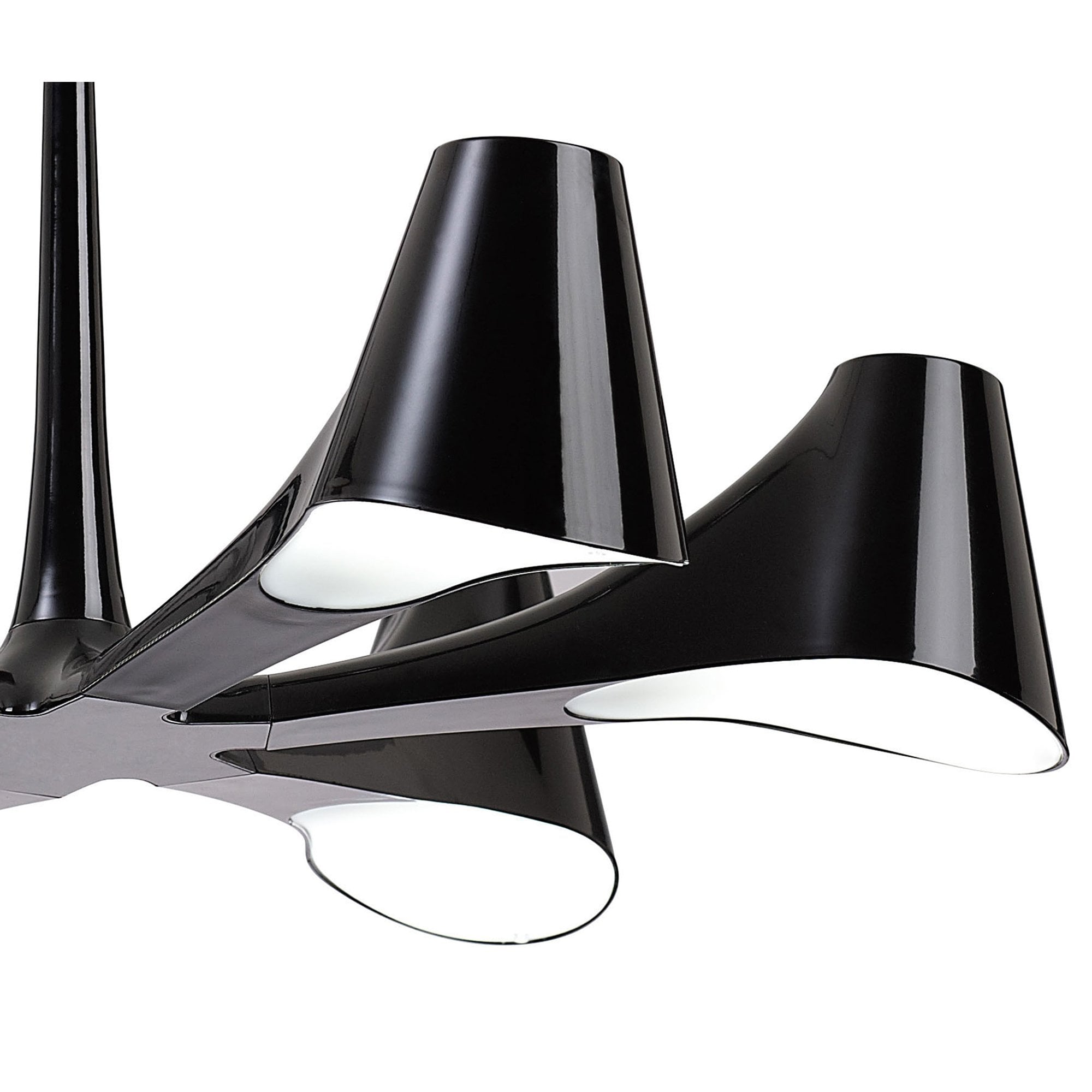 M1590 Ora Telescopic Convertible To Semi Flush 6 Light E27 Gloss Black/White Acrylic/Polished Chrome