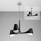 M1592 Ora Telescopic Convertible To Semi Flush 3 Light E27 Gloss Black/White Acrylic/Polished Chrome