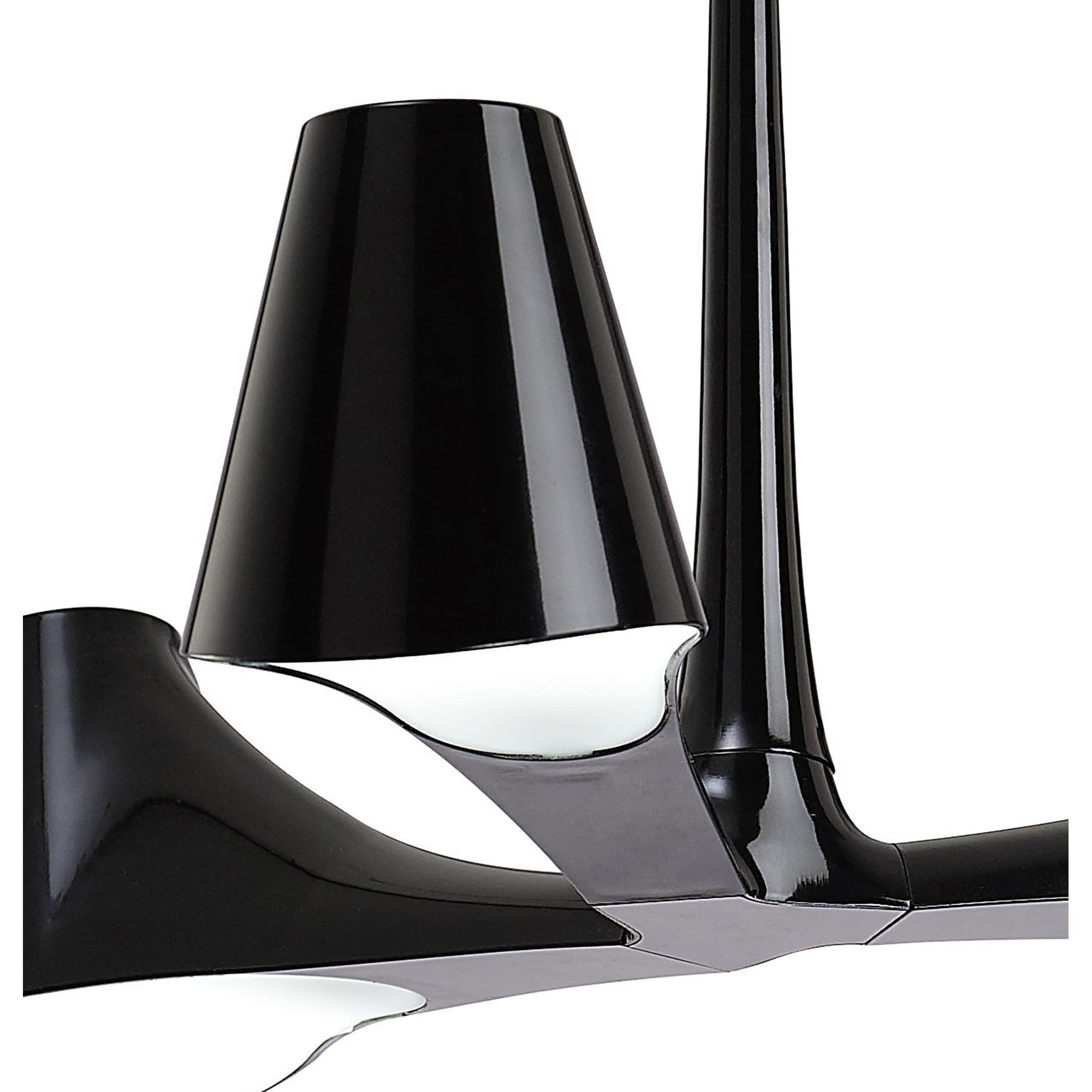 M1592 Ora Telescopic Convertible To Semi Flush 3 Light E27 Gloss Black/White Acrylic/Polished Chrome