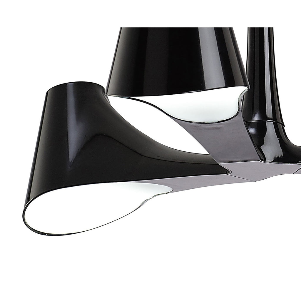 M1592 Ora Telescopic Convertible To Semi Flush 3 Light E27 Gloss Black/White Acrylic/Polished Chrome