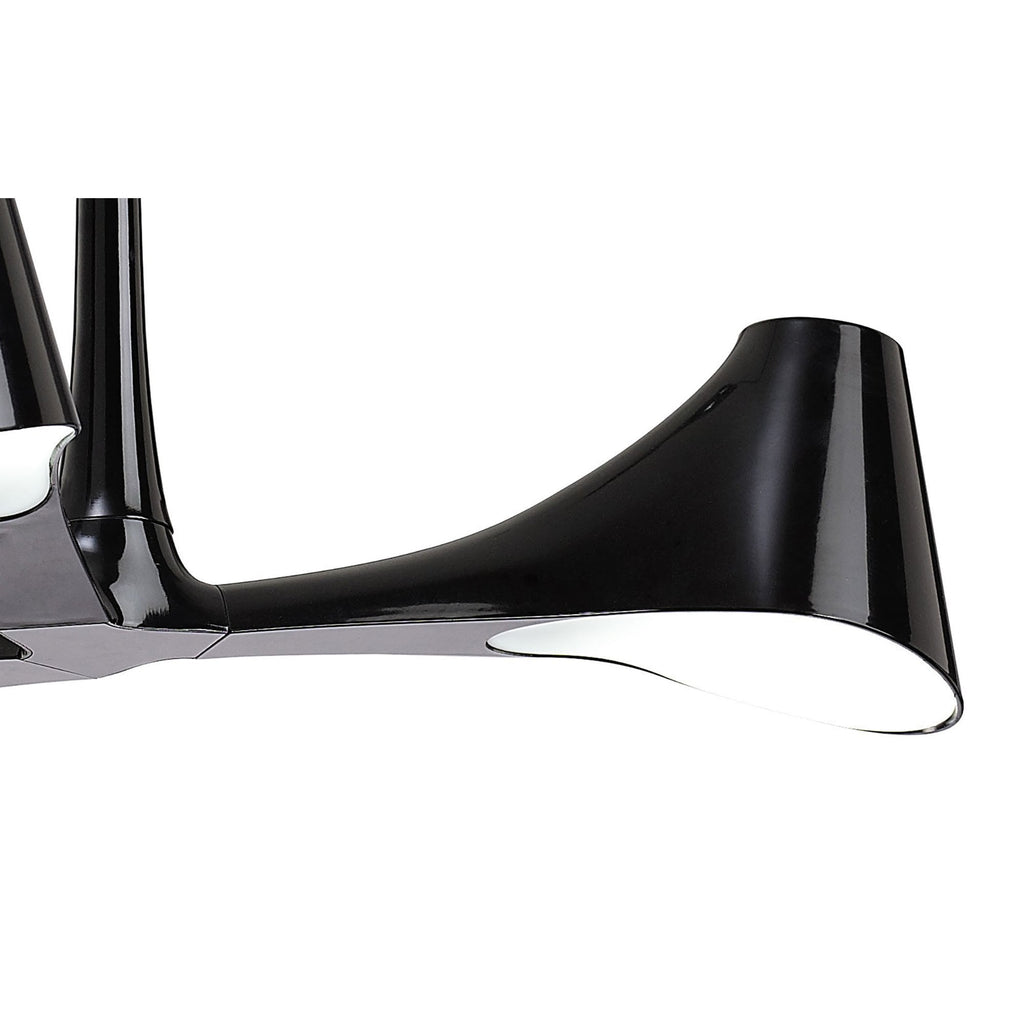 M1592 Ora Telescopic Convertible To Semi Flush 3 Light E27 Gloss Black/White Acrylic/Polished Chrome