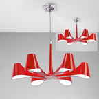 M1600 Ora Telescopic Convertible To Semi Flush 6 Light E27 Gloss Red/White Acrylic/Polished Chrome