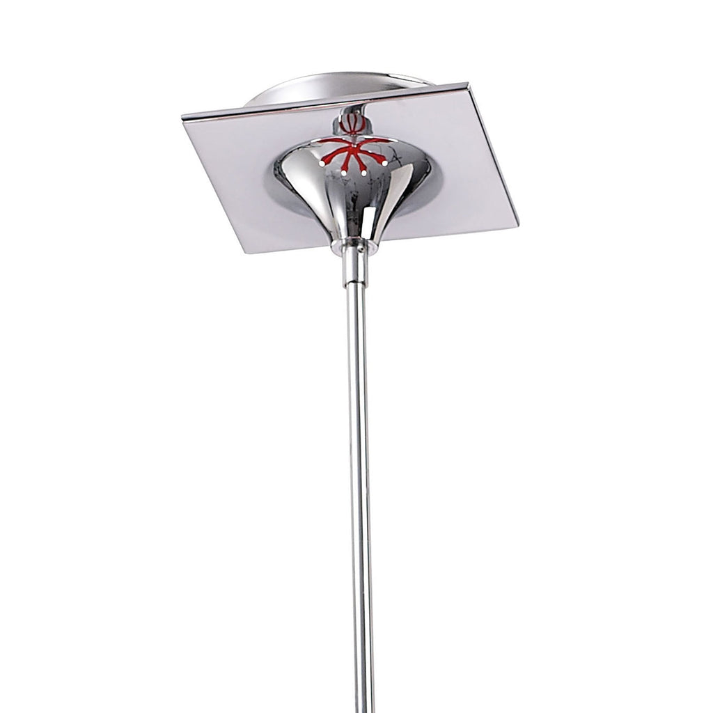 M1600 Ora Telescopic Convertible To Semi Flush 6 Light E27 Gloss Red/White Acrylic/Polished Chrome