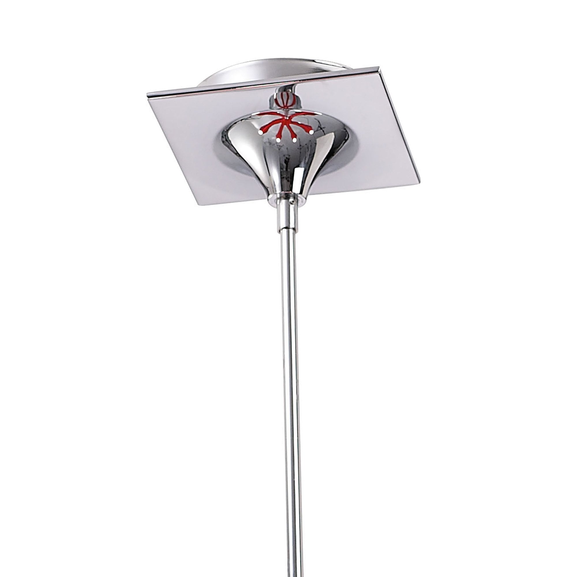 M1600 Ora Telescopic Convertible To Semi Flush 6 Light E27 Gloss Red/White Acrylic/Polished Chrome