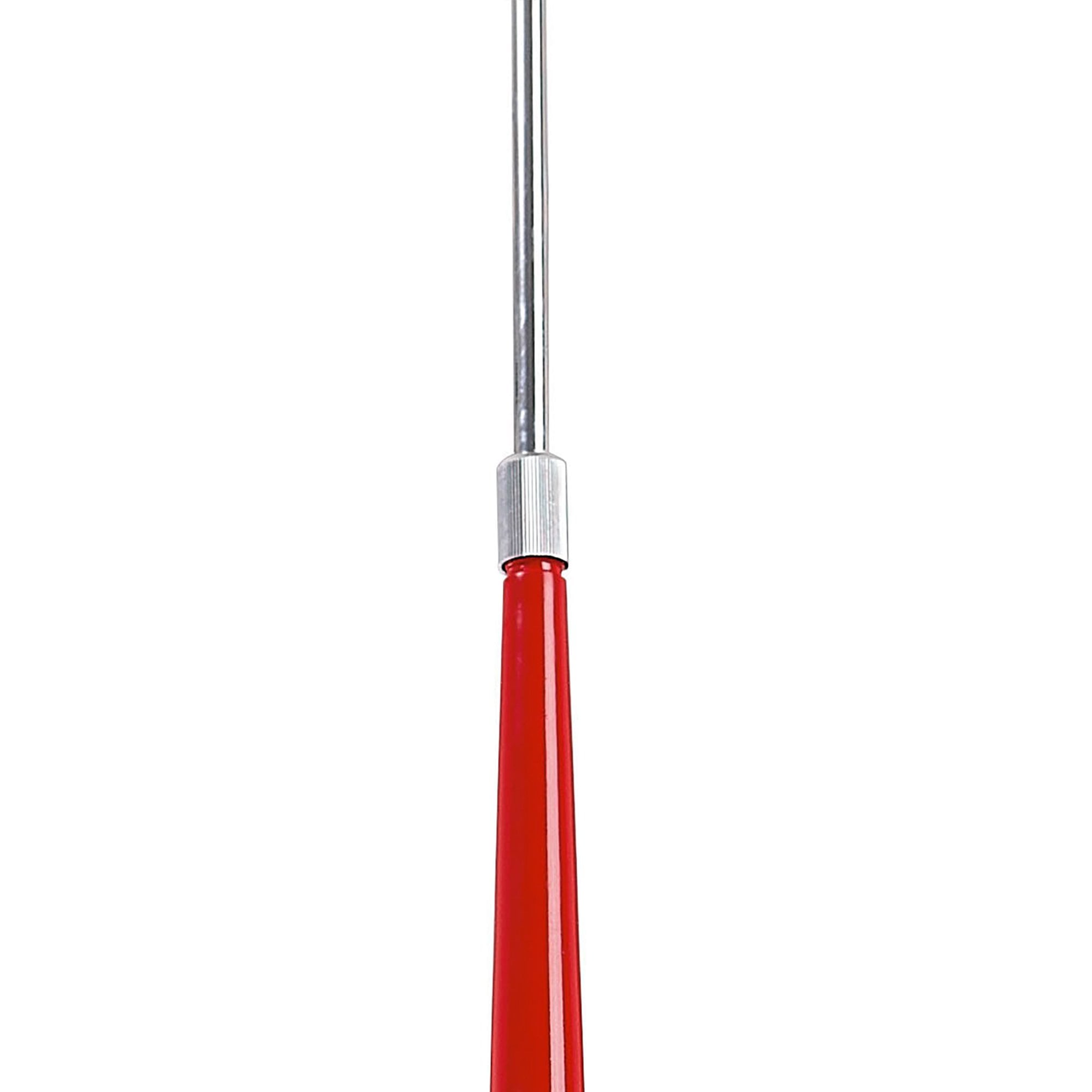 M1600 Ora Telescopic Convertible To Semi Flush 6 Light E27 Gloss Red/White Acrylic/Polished Chrome