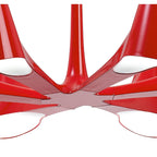 M1600 Ora Telescopic Convertible To Semi Flush 6 Light E27 Gloss Red/White Acrylic/Polished Chrome