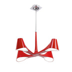 M1601 Ora Telescopic Convertible To Semi Flush 4 Light E27 Gloss Red/White Acrylic/Polished Chrome