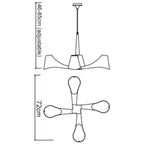 M1601 Ora Telescopic Convertible To Semi Flush 4 Light E27 Gloss Red/White Acrylic/Polished Chrome