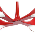 M1601 Ora Telescopic Convertible To Semi Flush 4 Light E27 Gloss Red/White Acrylic/Polished Chrome