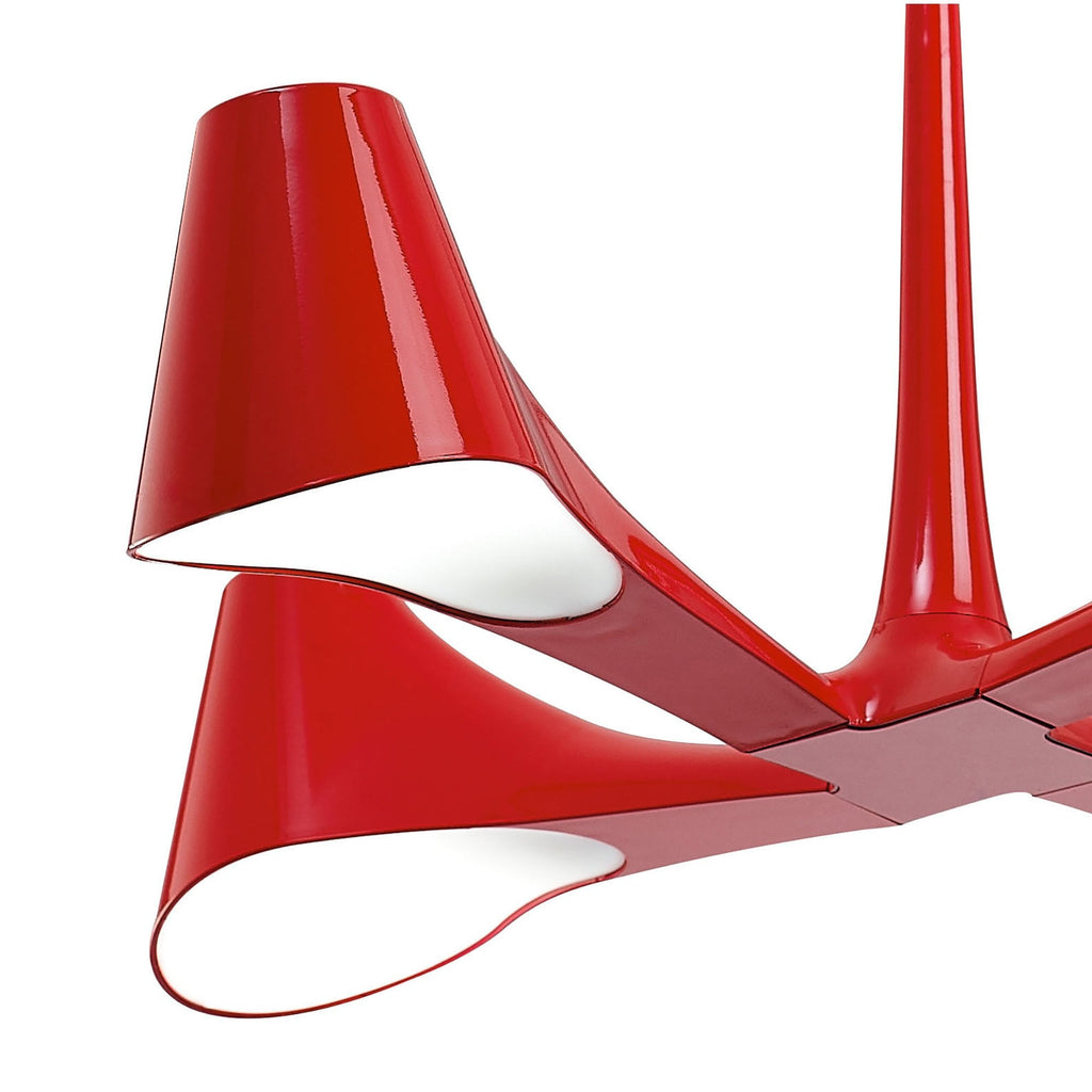 M1601 Ora Telescopic Convertible To Semi Flush 4 Light E27 Gloss Red/White Acrylic/Polished Chrome