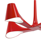 M1601 Ora Telescopic Convertible To Semi Flush 4 Light E27 Gloss Red/White Acrylic/Polished Chrome