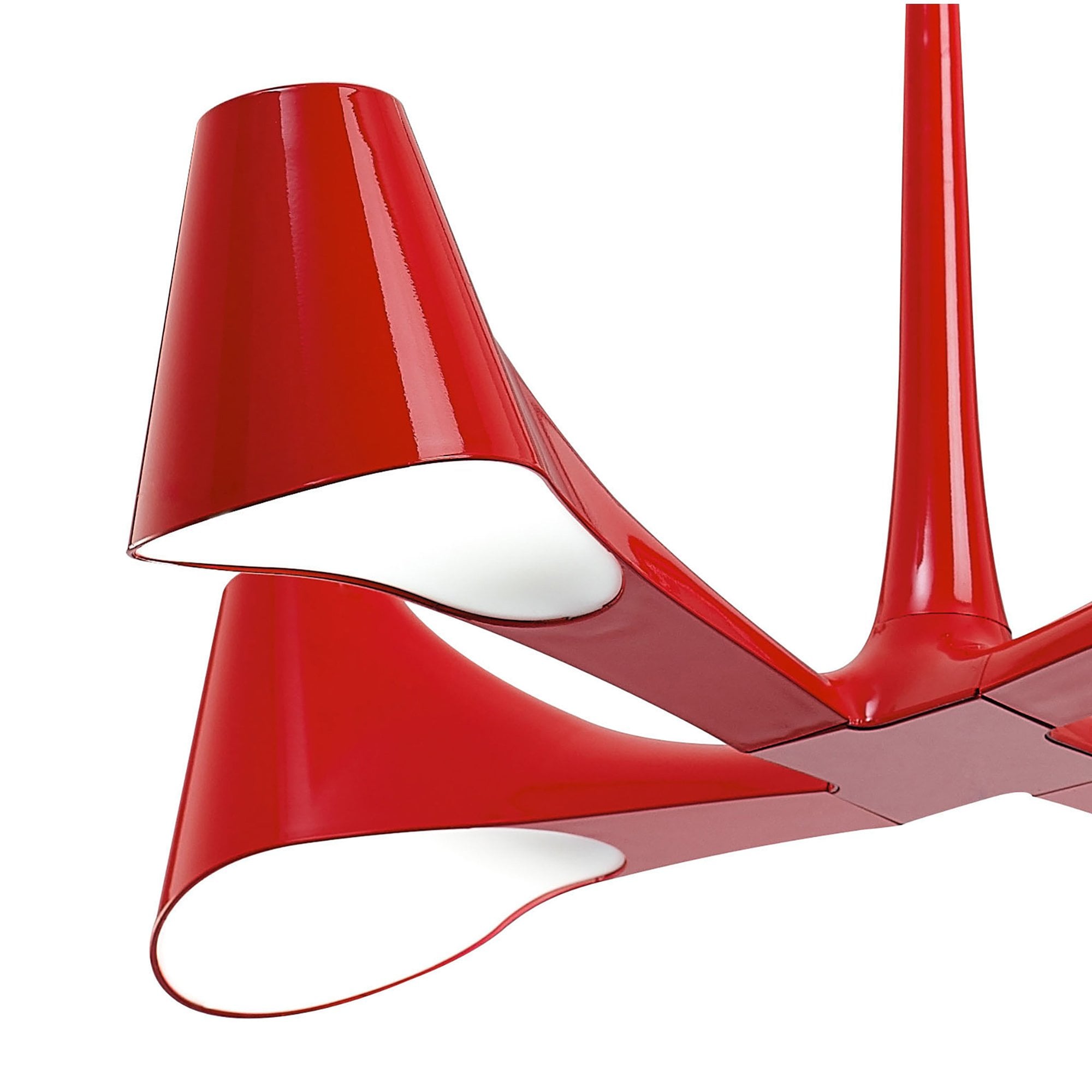 M1601 Ora Telescopic Convertible To Semi Flush 4 Light E27 Gloss Red/White Acrylic/Polished Chrome