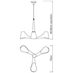 M1602 Ora Telescopic Convertible To Semi Flush 3 Light E27 Gloss Red/White Acrylic/Polished Chrome