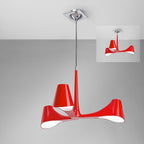 M1602 Ora Telescopic Convertible To Semi Flush 3 Light E27 Gloss Red/White Acrylic/Polished Chrome