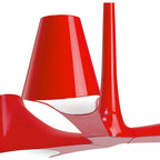 M1602 Ora Telescopic Convertible To Semi Flush 3 Light E27 Gloss Red/White Acrylic/Polished Chrome