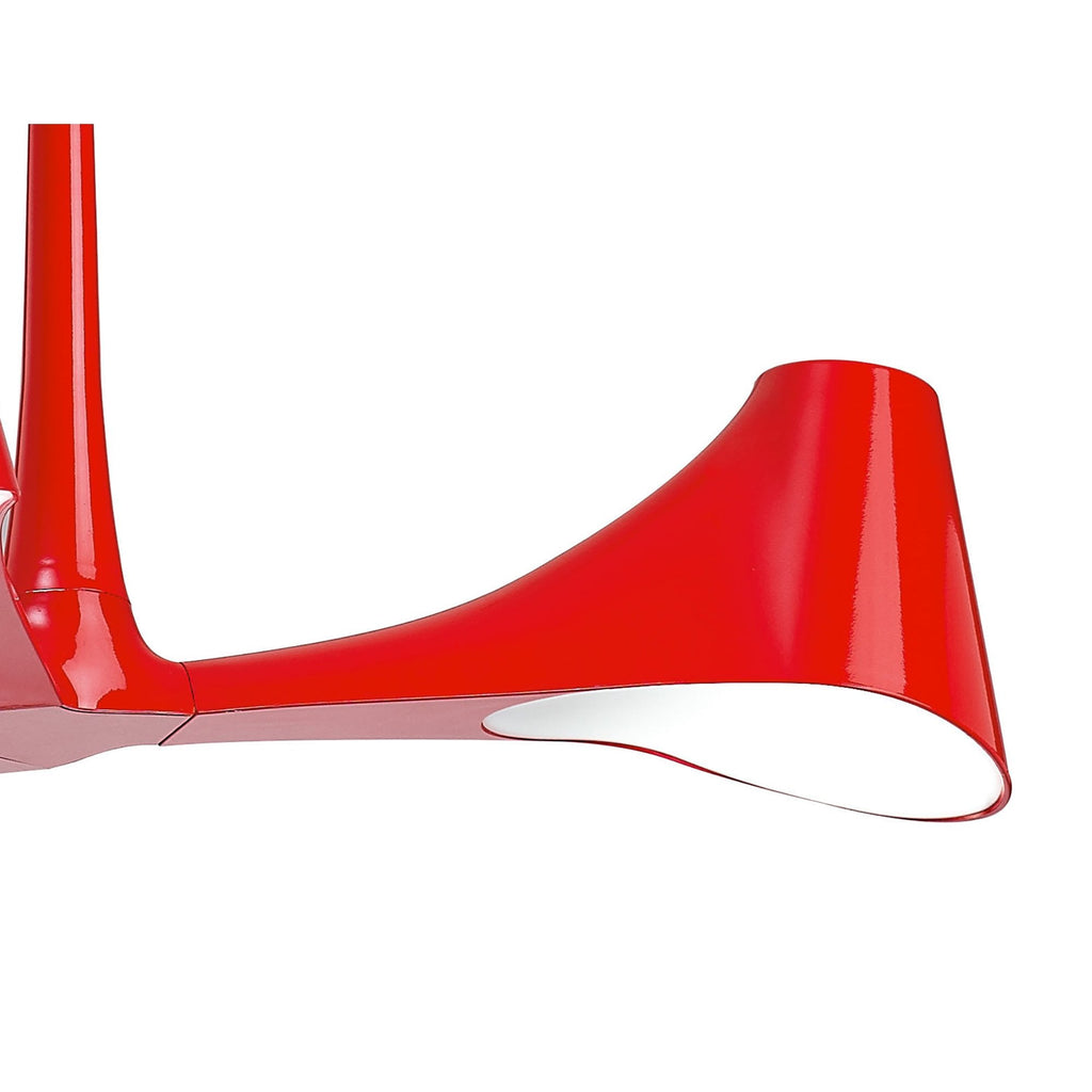 M1602 Ora Telescopic Convertible To Semi Flush 3 Light E27 Gloss Red/White Acrylic/Polished Chrome