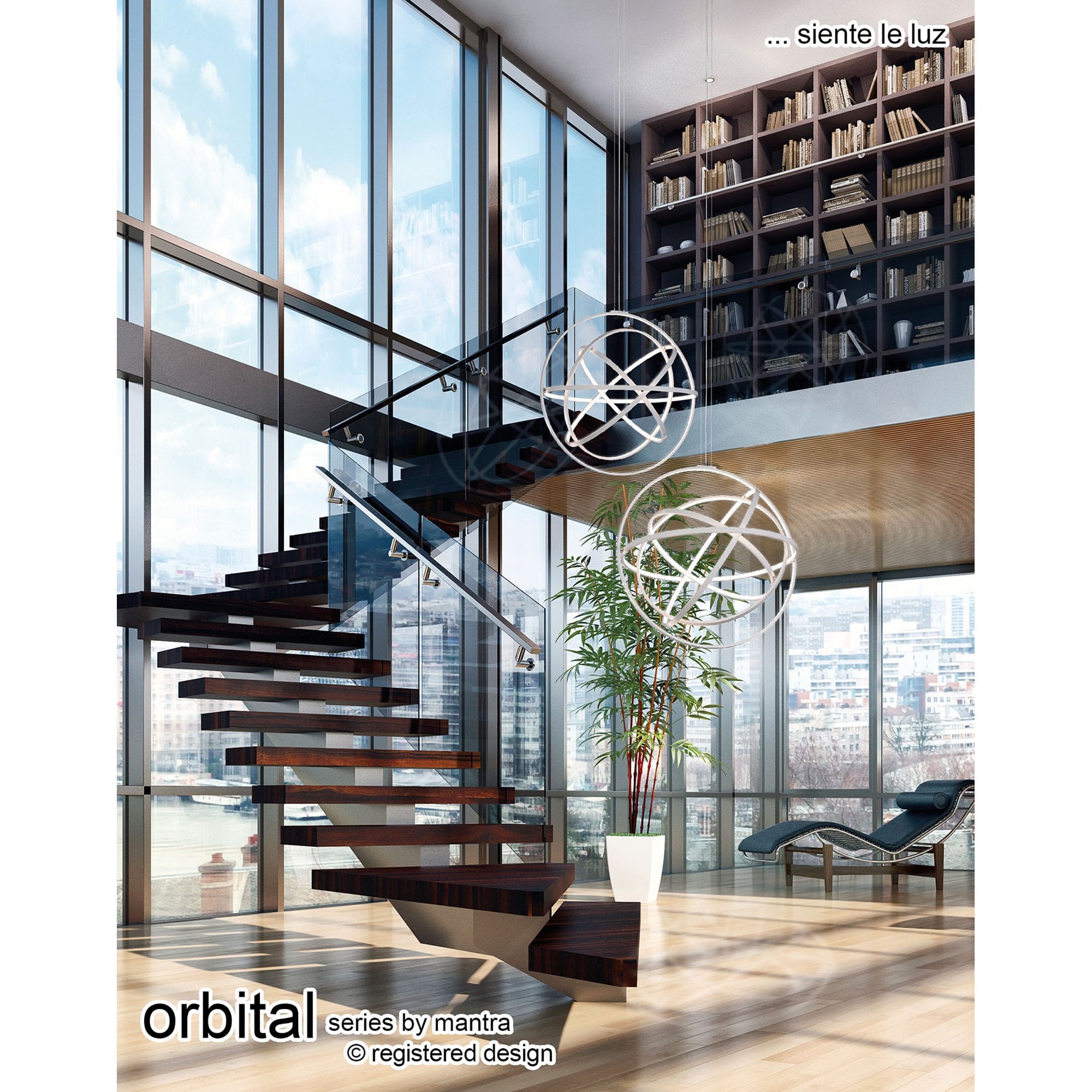 M5746 Orbital Ceiling Round 35cm 3 Ring 40W LED White