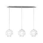 M5145 Organica Linear Pendant 3 Light E27 Line Gloss White/Polished Chrome