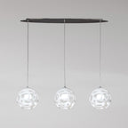 M5145 Organica Linear Pendant 3 Light E27 Line Gloss White/Polished Chrome