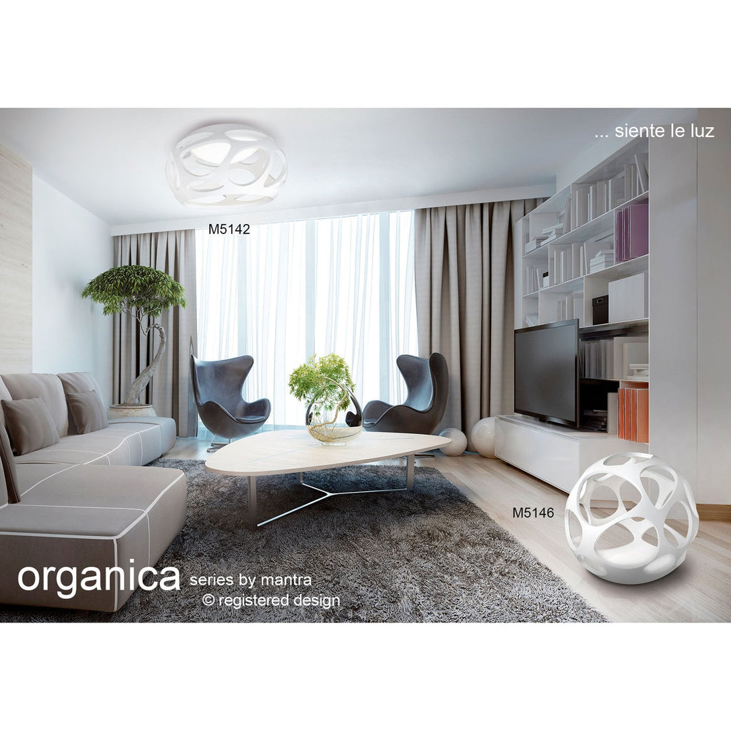 M5145 Organica Linear Pendant 3 Light E27 Line Gloss White/Polished Chrome