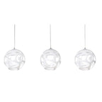 M5145 Organica Linear Pendant 3 Light E27 Line Gloss White/Polished Chrome