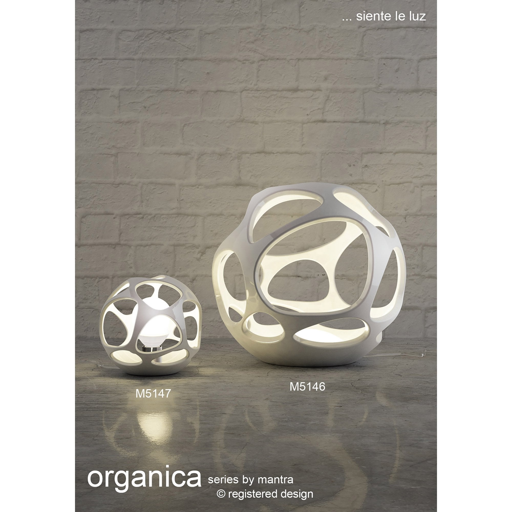 M5146 Organica Table Lamp 3 Light E27 Gloss White/Polished Chrome
