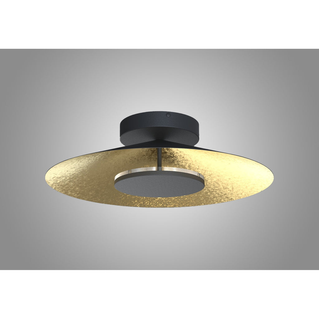 M8130 Orion Ceiling 55cm Round 24W LED Gold Leaf/Black