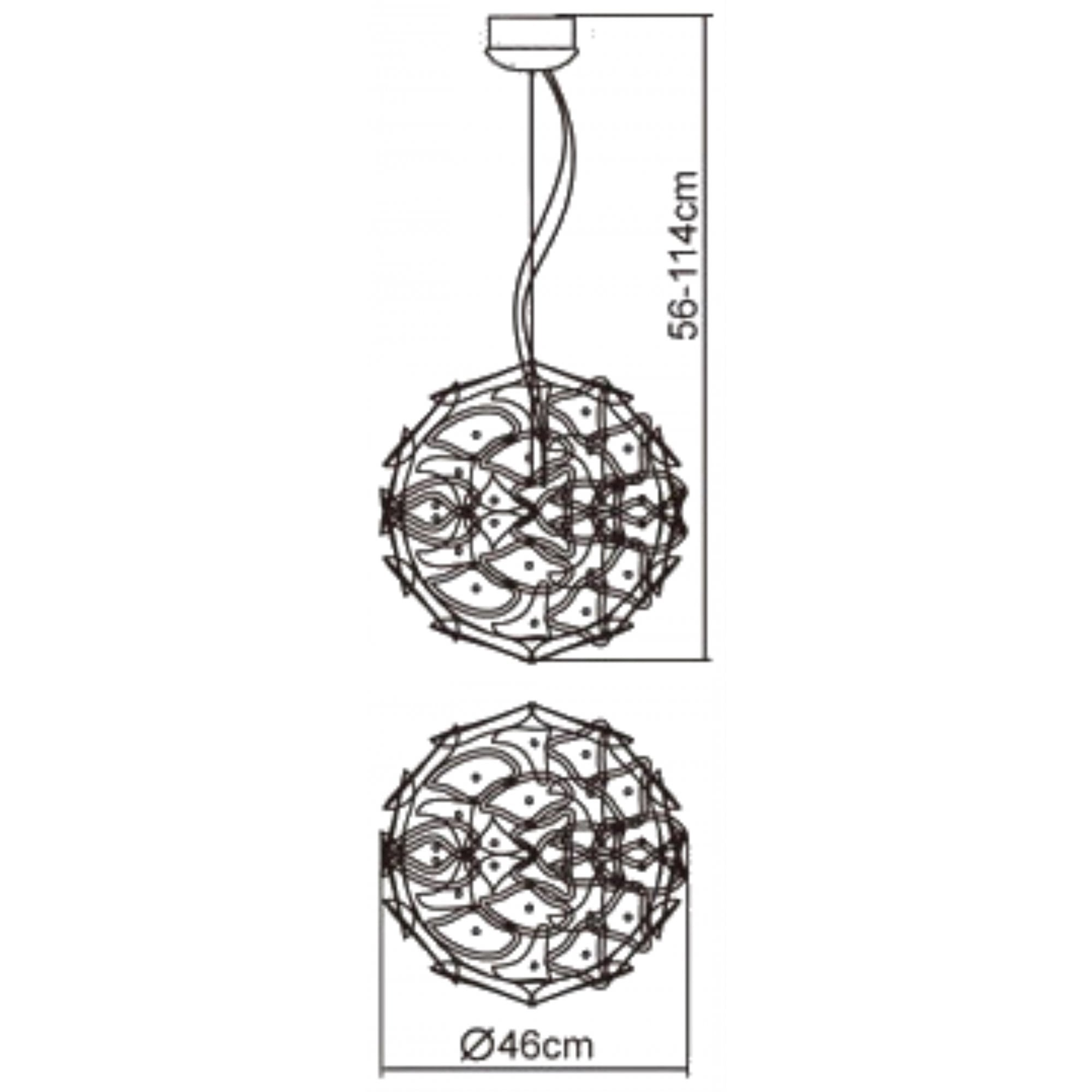M0590 Otto Pendant 41 Light G4 Sphere Polished Chrome/Frosted Glass