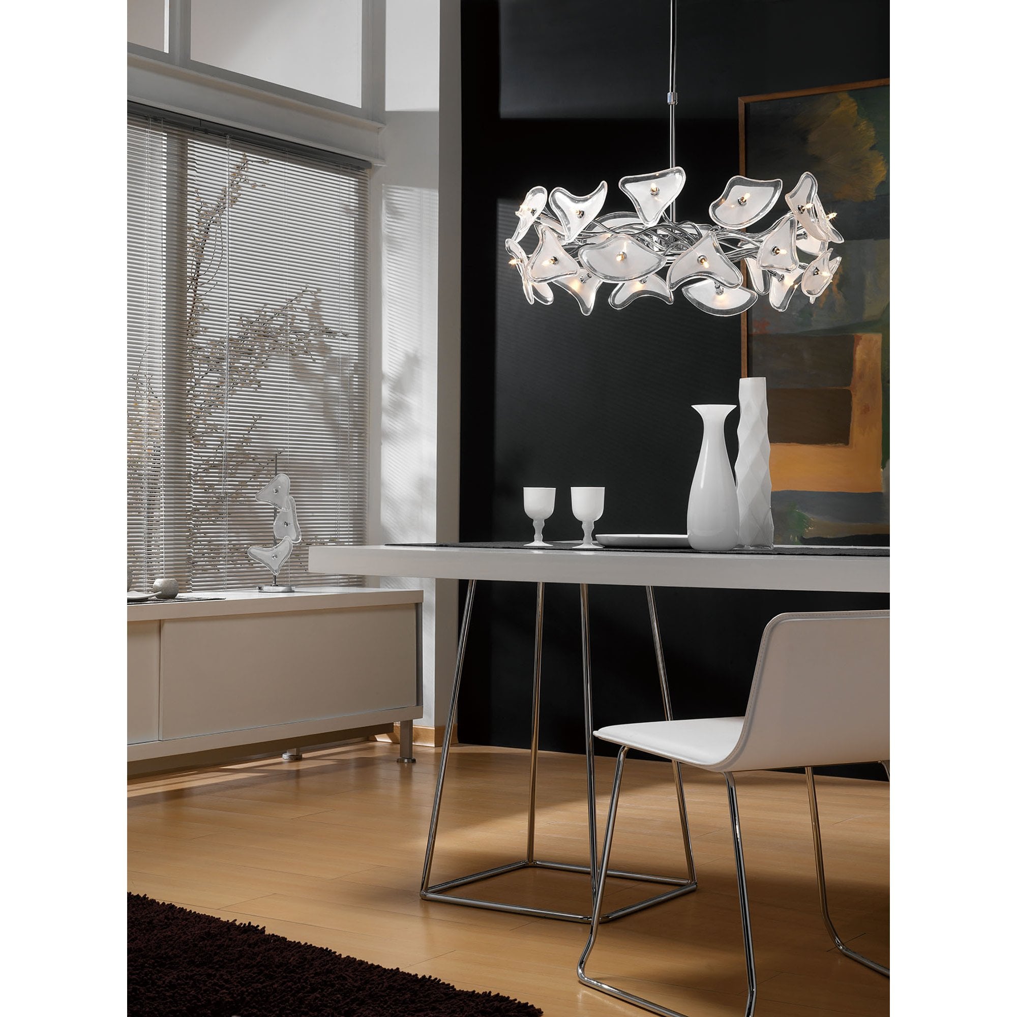 M0590 Otto Pendant 41 Light G4 Sphere Polished Chrome/Frosted Glass
