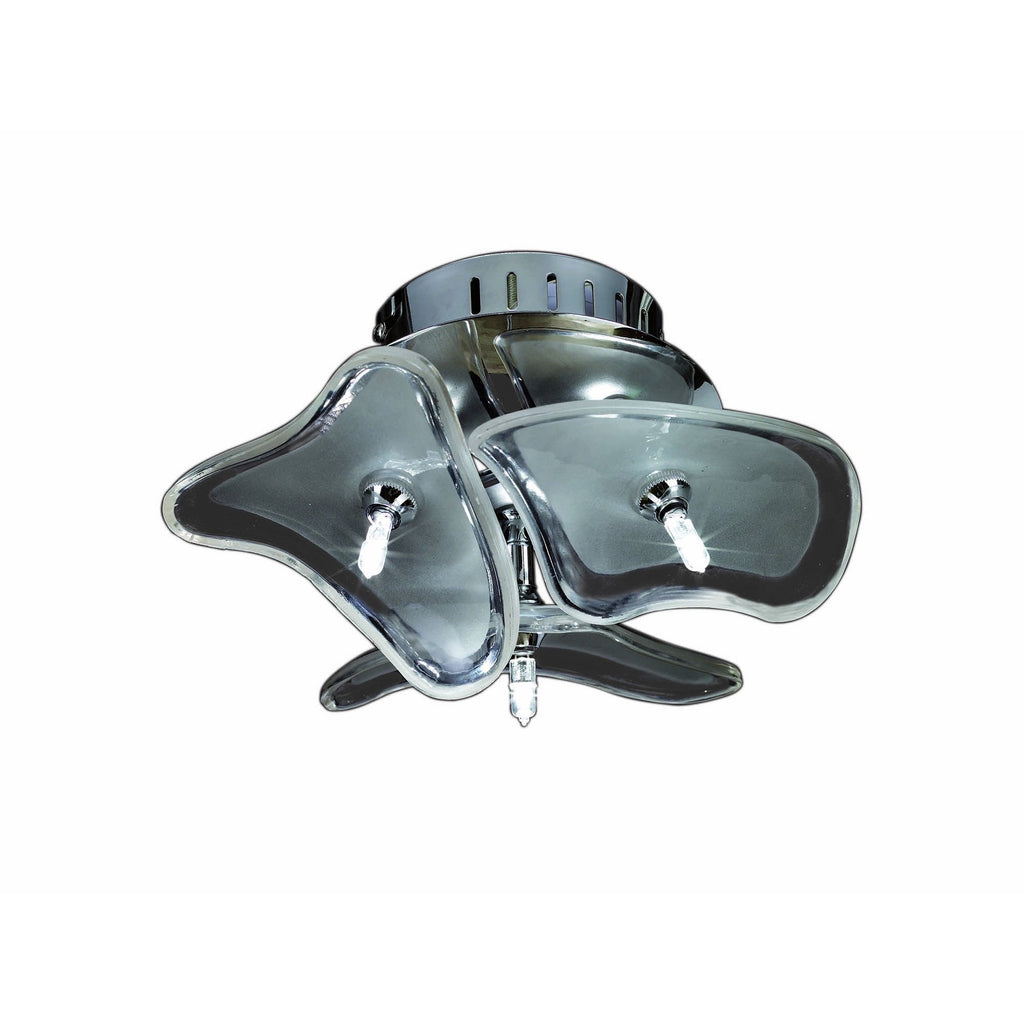 M0592 Otto Ceiling/Wall 3 Light G4 Round Polished Chrome/Frosted Glass