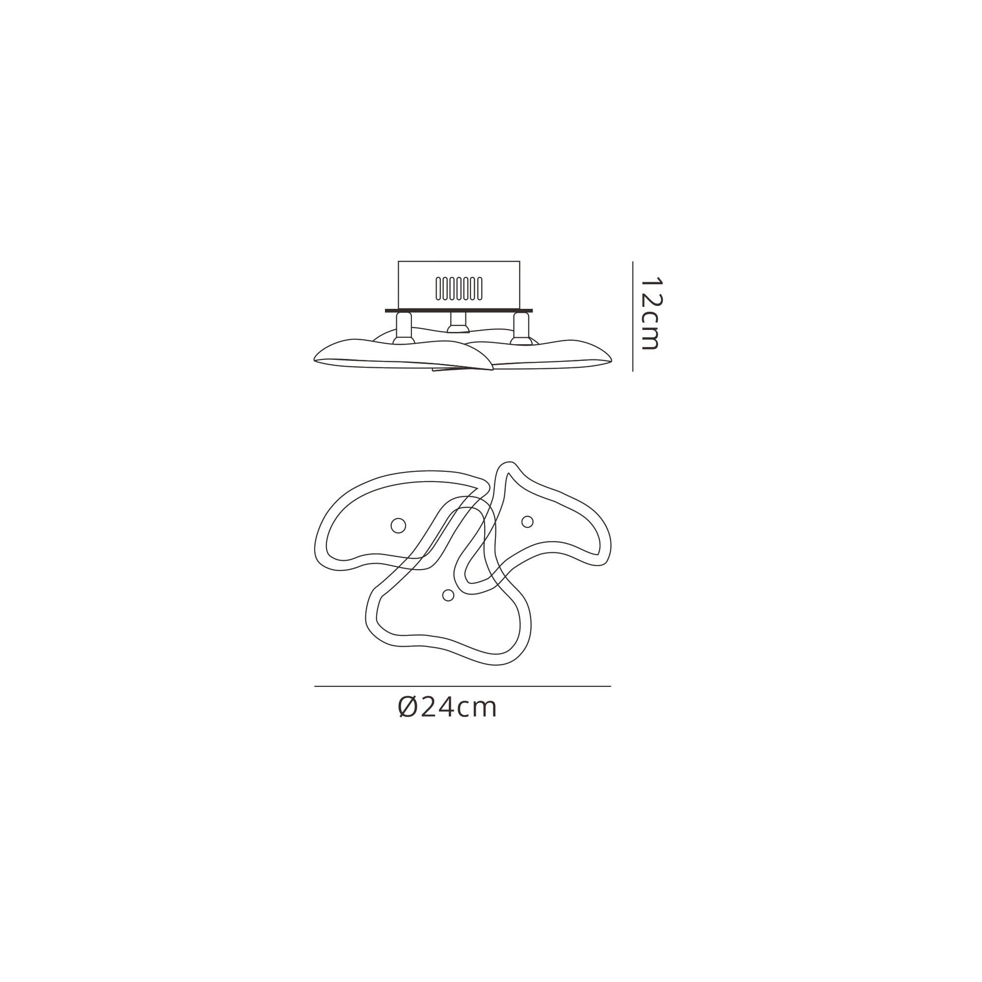 M0592 Otto Ceiling/Wall 3 Light G4 Round Polished Chrome/Frosted Glass