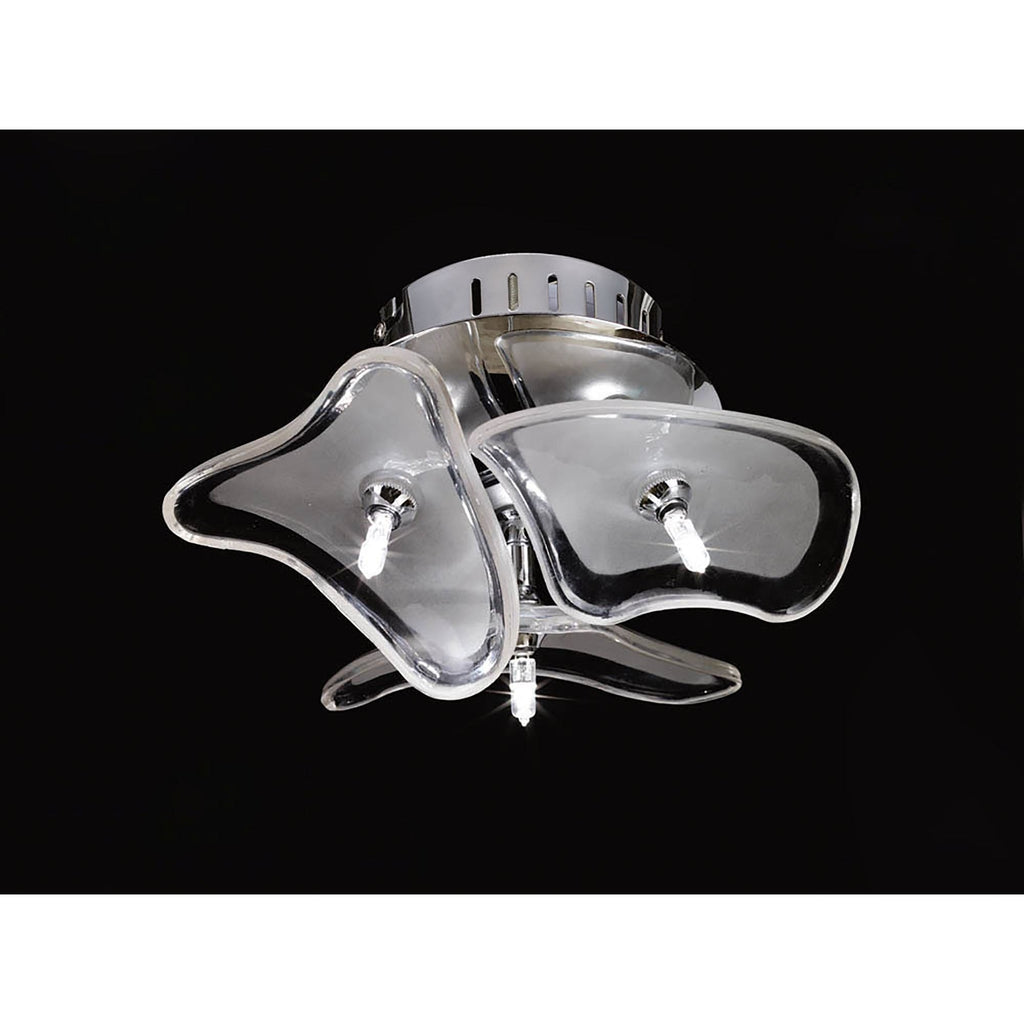 M0592 Otto Ceiling/Wall 3 Light G4 Round Polished Chrome/Frosted Glass