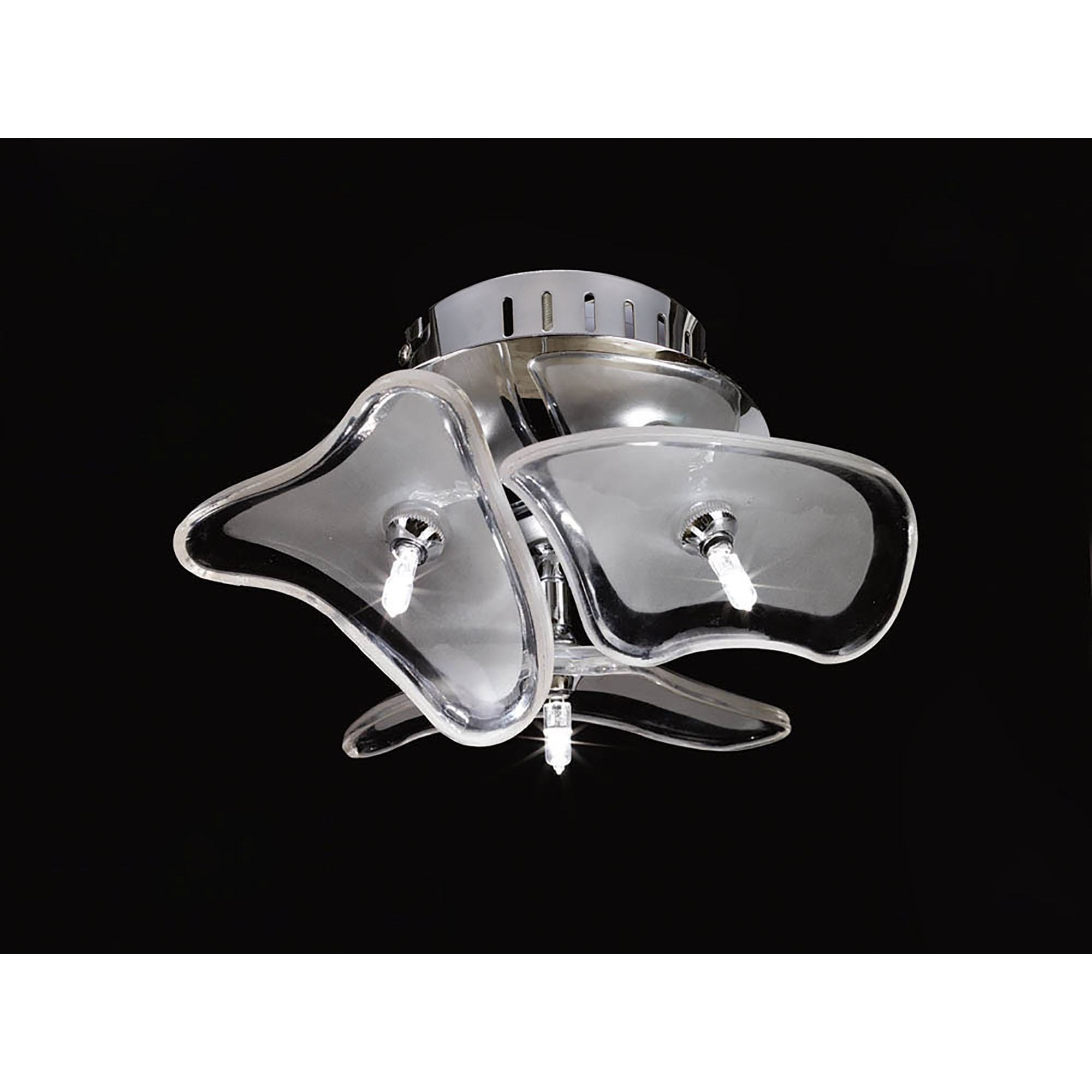 M0592 Otto Ceiling/Wall 3 Light G4 Round Polished Chrome/Frosted Glass
