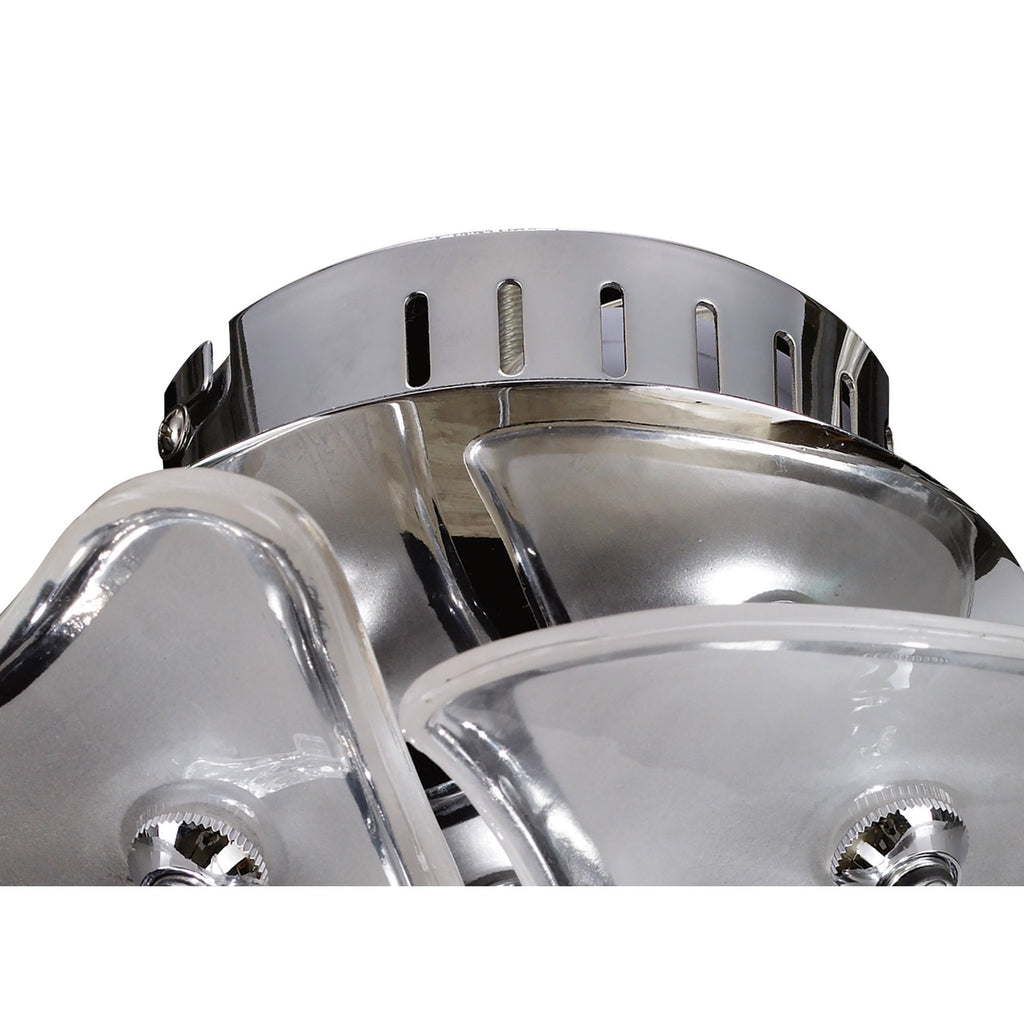 M0592 Otto Ceiling/Wall 3 Light G4 Round Polished Chrome/Frosted Glass