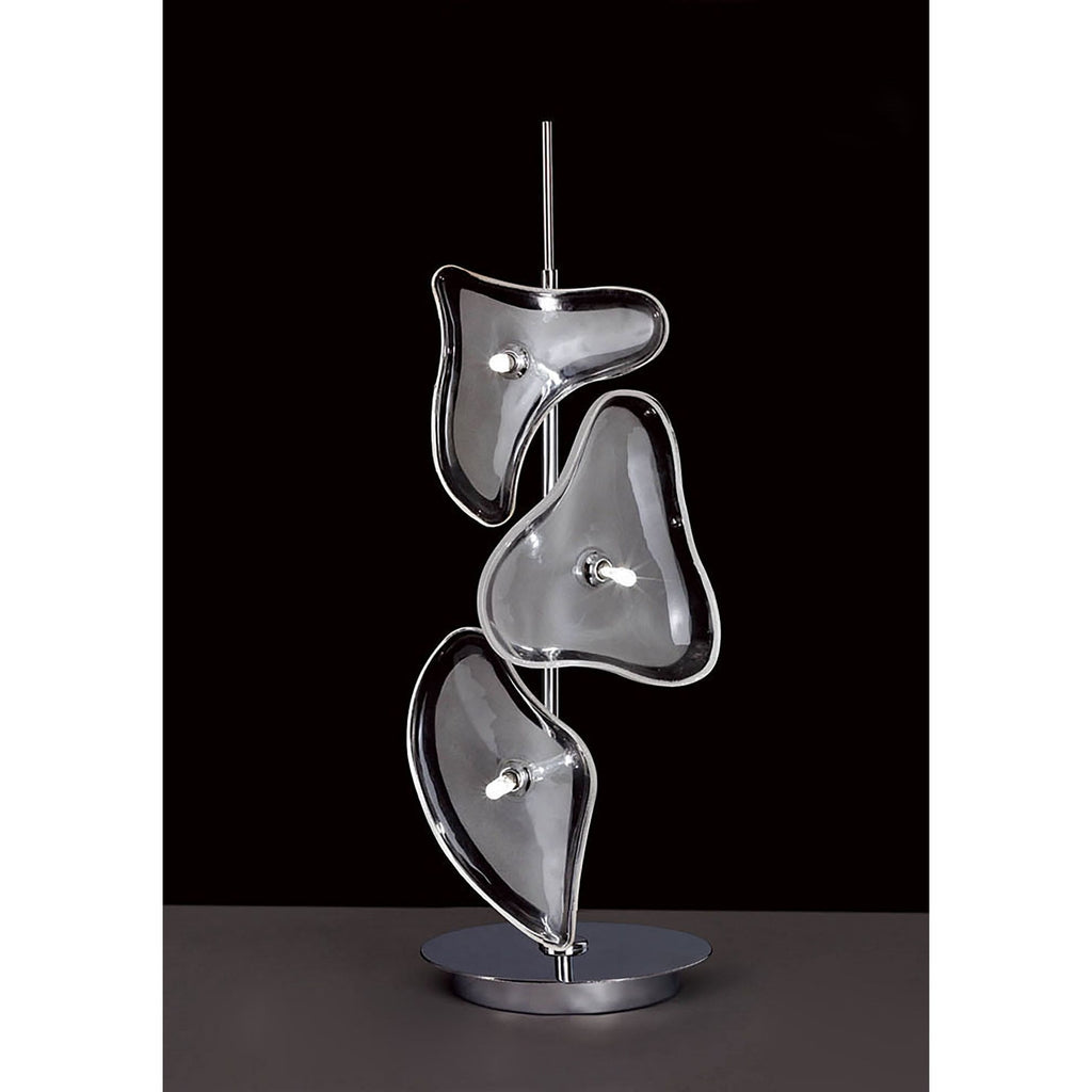 M0598 Otto Table Lamp 3 Light G4 Polished Chrome/Frosted Glass