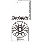 M0701 Otto Pendant 24 Light G4 Ring Polished Chrome/Frosted Glass/Black Glass