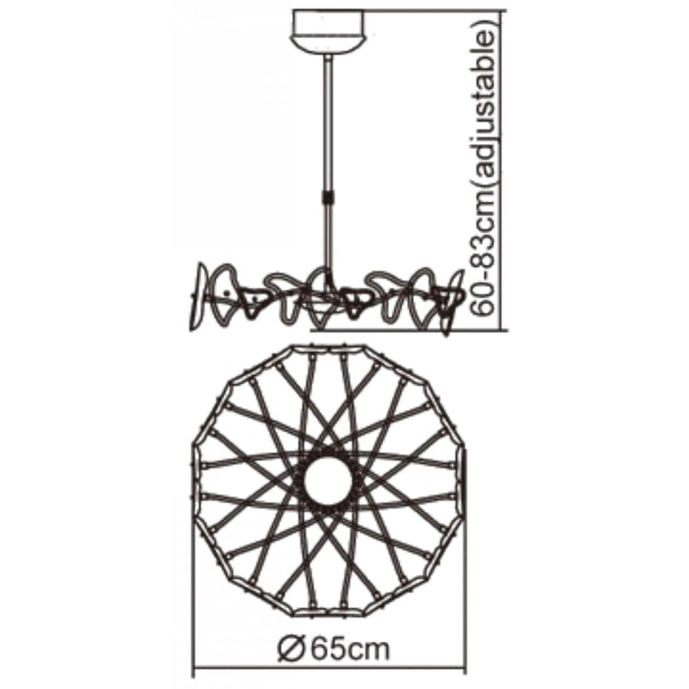 M0701 Otto Pendant 24 Light G4 Ring Polished Chrome/Frosted Glass/Black Glass