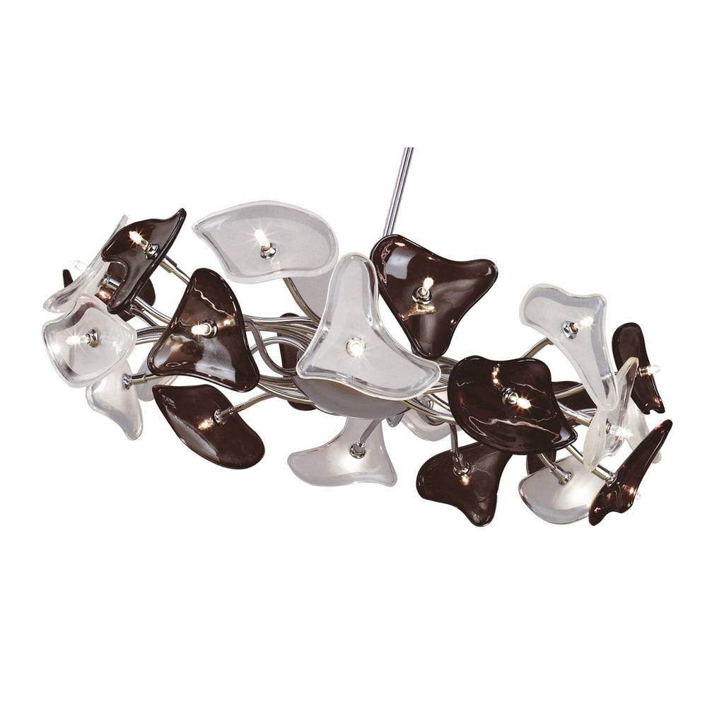 M0701 Otto Pendant 24 Light G4 Ring Polished Chrome/Frosted Glass/Black Glass