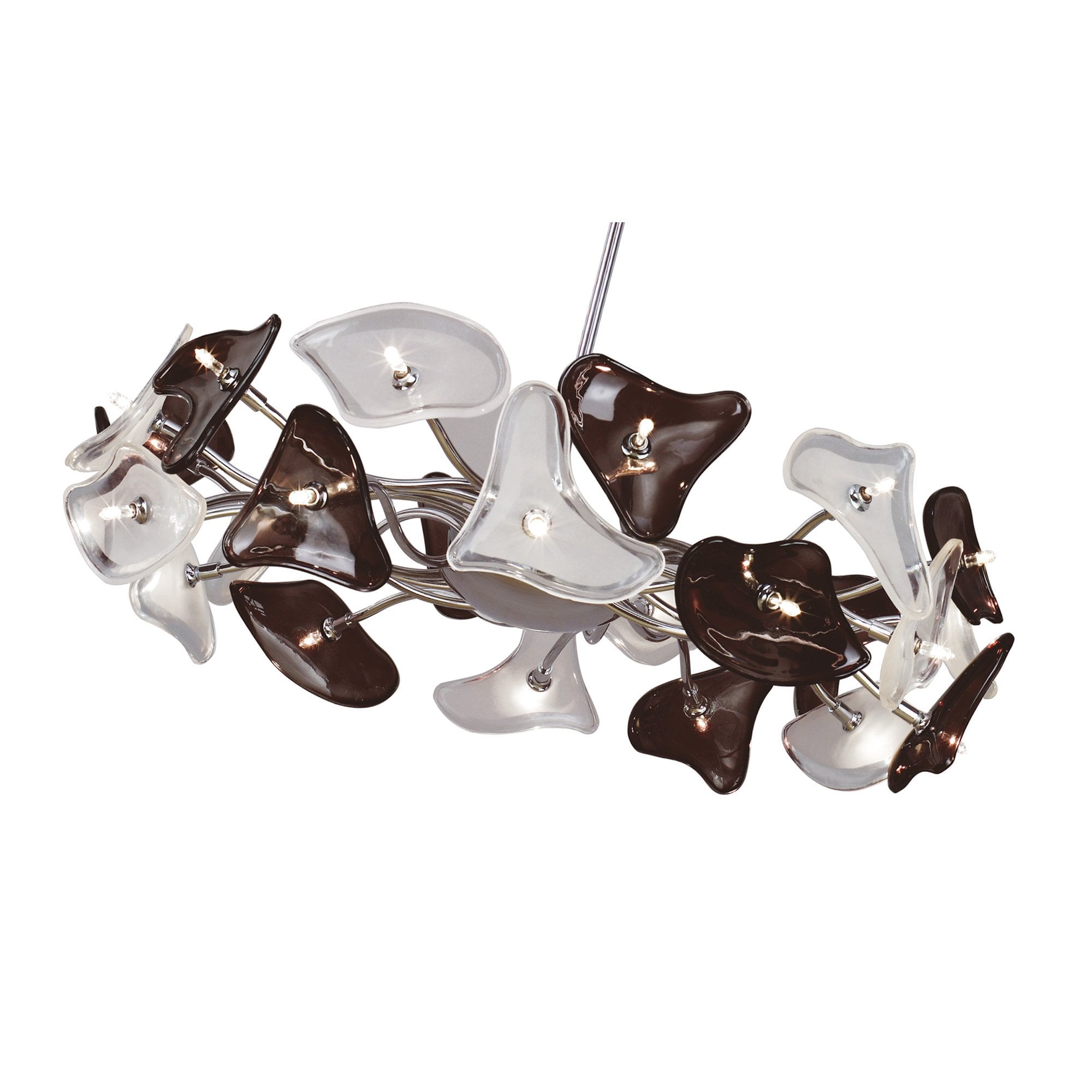 M0701 Otto Pendant 24 Light G4 Ring Polished Chrome/Frosted Glass/Black Glass