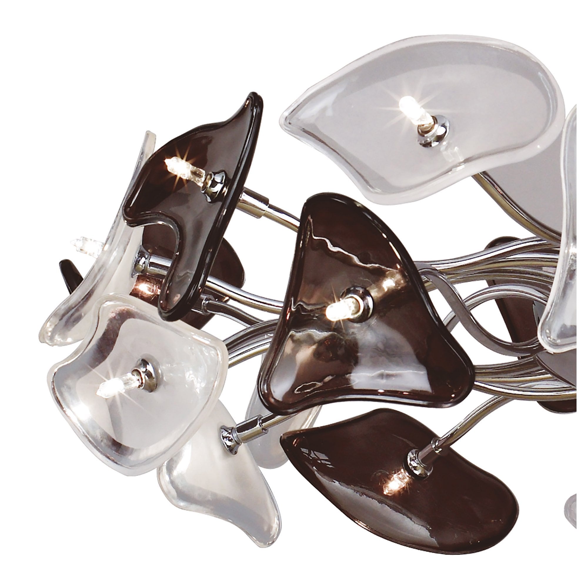 M0701 Otto Pendant 24 Light G4 Ring Polished Chrome/Frosted Glass/Black Glass