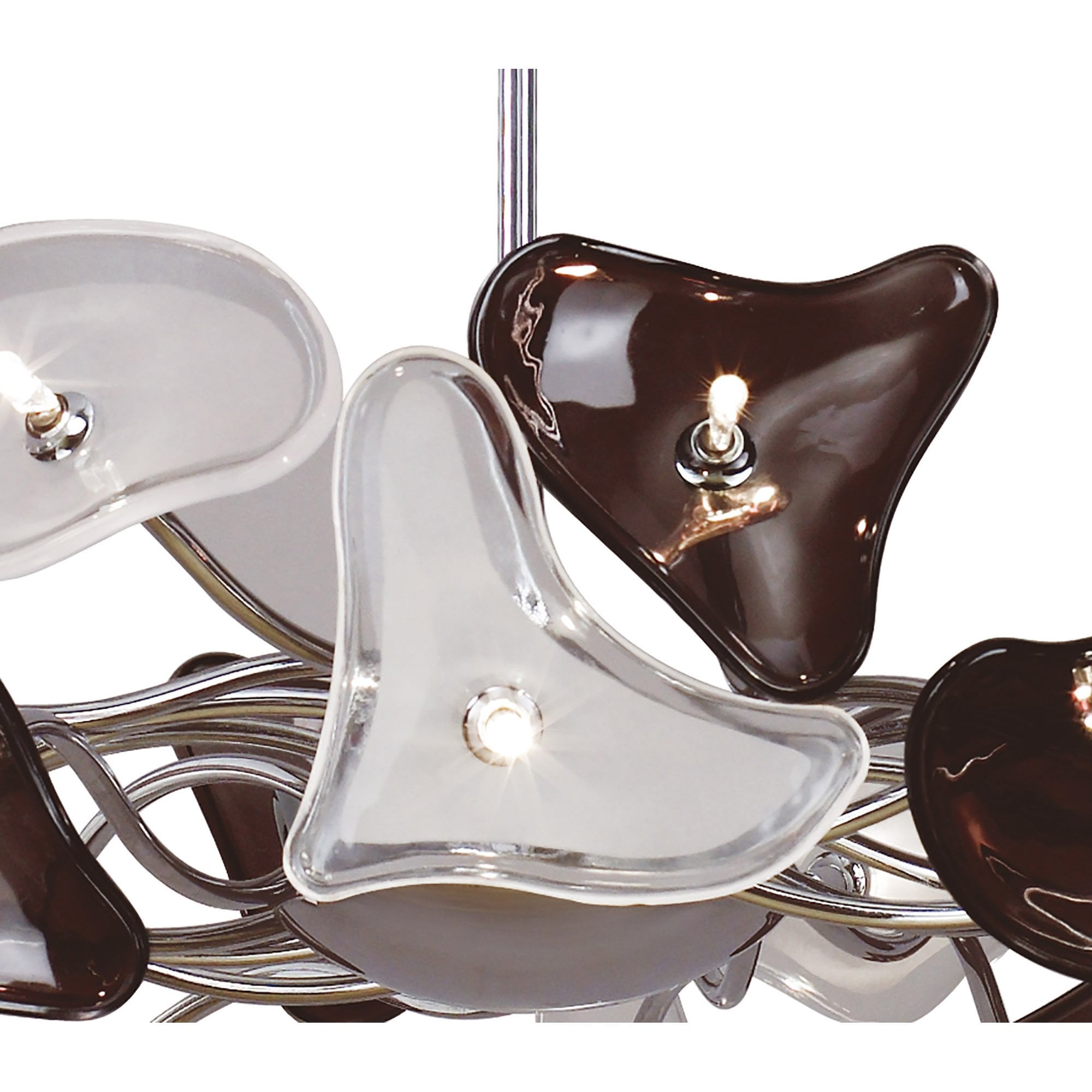 M0701 Otto Pendant 24 Light G4 Ring Polished Chrome/Frosted Glass/Black Glass