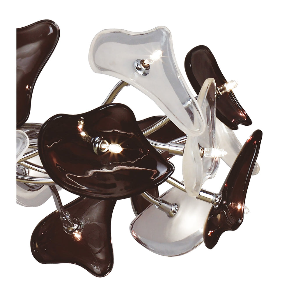 M0701 Otto Pendant 24 Light G4 Ring Polished Chrome/Frosted Glass/Black Glass