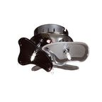 M0704 Otto Ceiling/Wall 3 Light G4 Round Polished Chrome/Frosted Glass/Black Glass