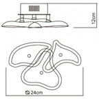 M0704 Otto Ceiling/Wall 3 Light G4 Round Polished Chrome/Frosted Glass/Black Glass