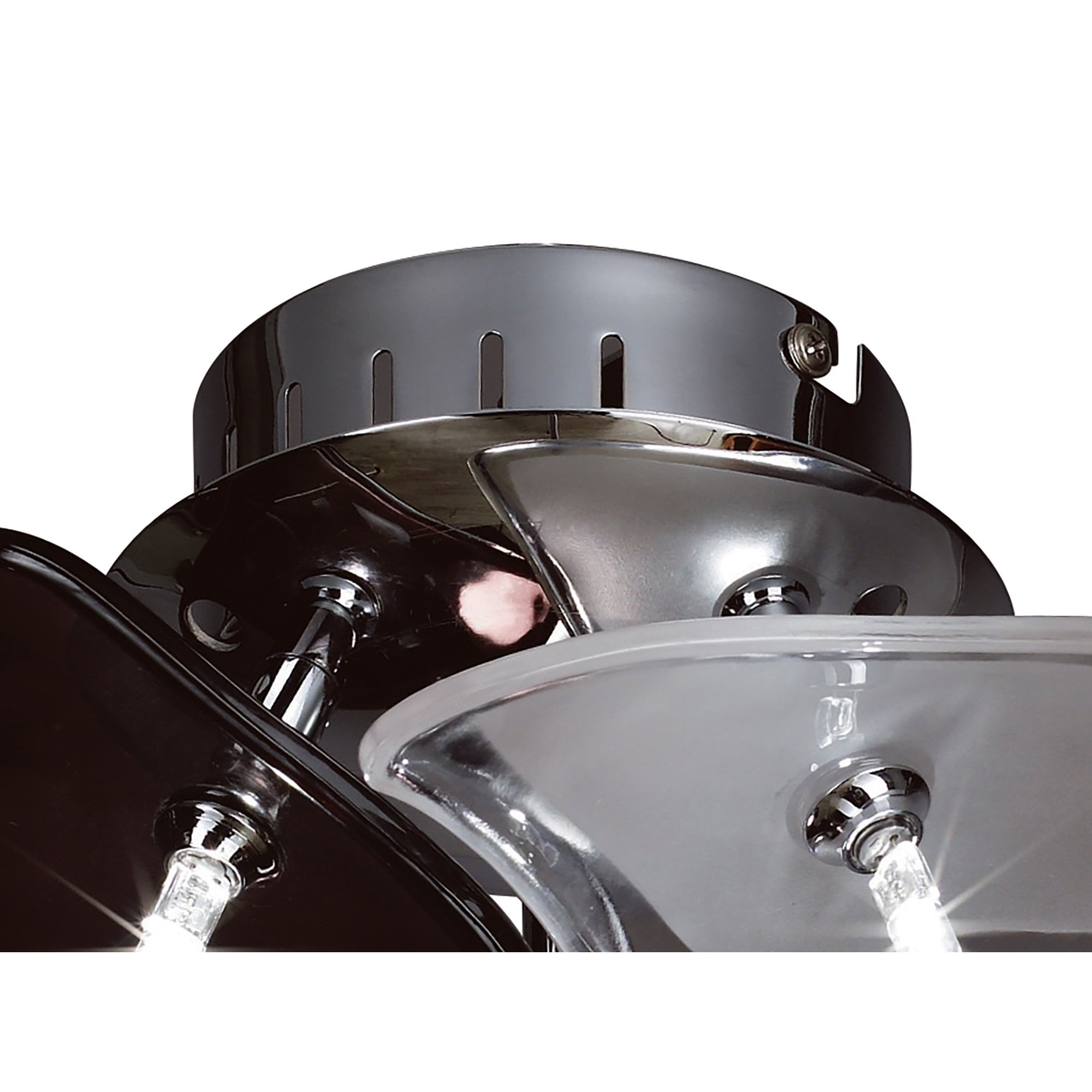 M0704 Otto Ceiling/Wall 3 Light G4 Round Polished Chrome/Frosted Glass/Black Glass