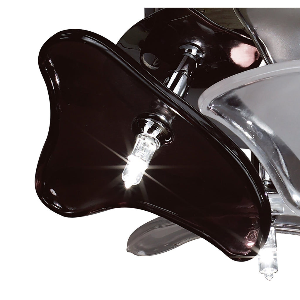 M0704 Otto Ceiling/Wall 3 Light G4 Round Polished Chrome/Frosted Glass/Black Glass