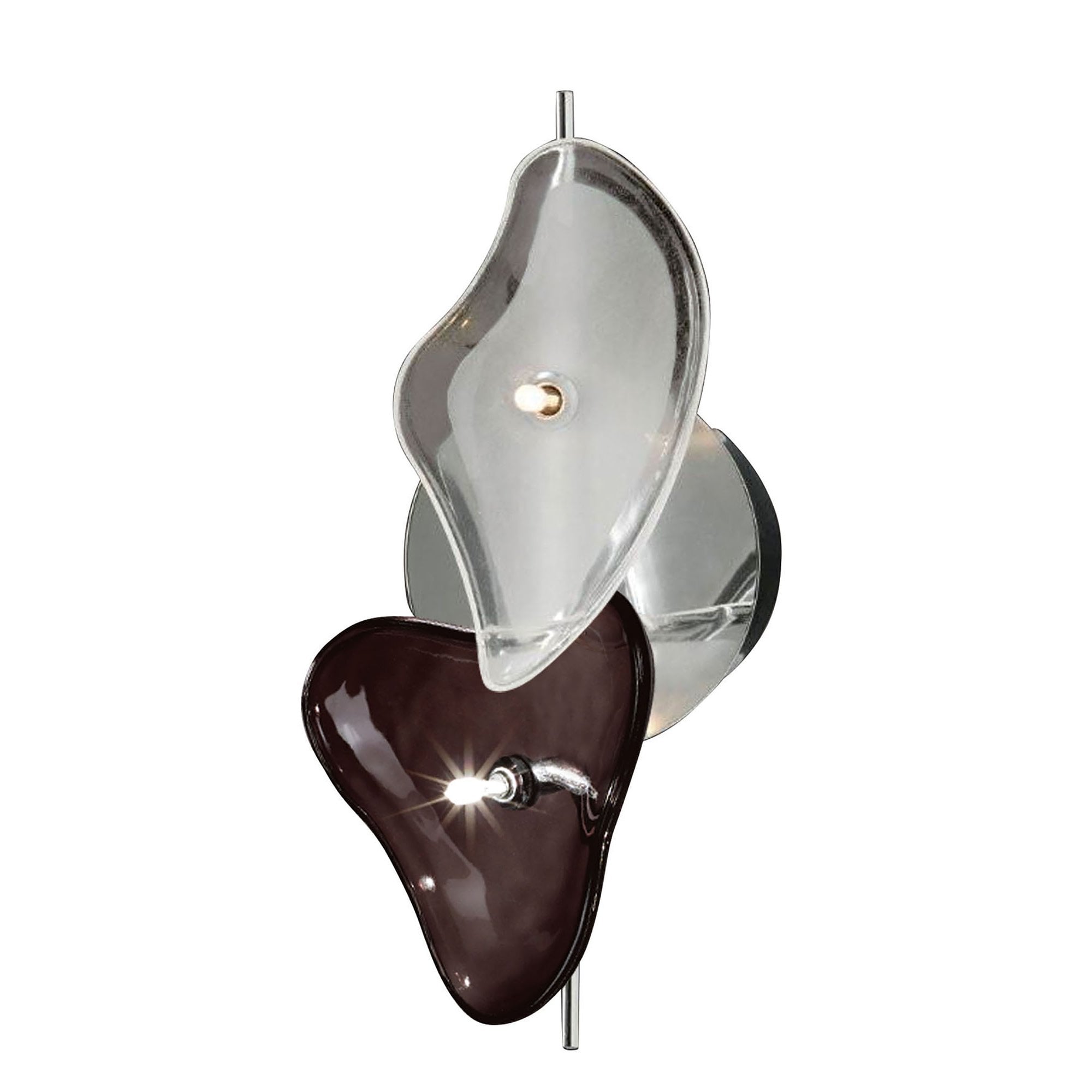 M0705 Otto Ceiling/Wall 2 Light G4 Bar Polished Chrome/Frosted Glass/Black Glass (S)