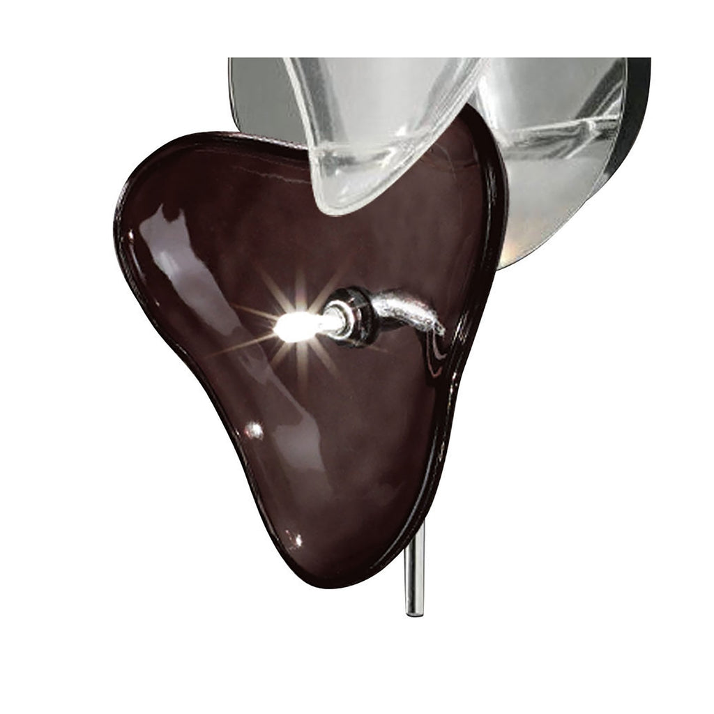 M0705 Otto Ceiling/Wall 2 Light G4 Bar Polished Chrome/Frosted Glass/Black Glass (S)