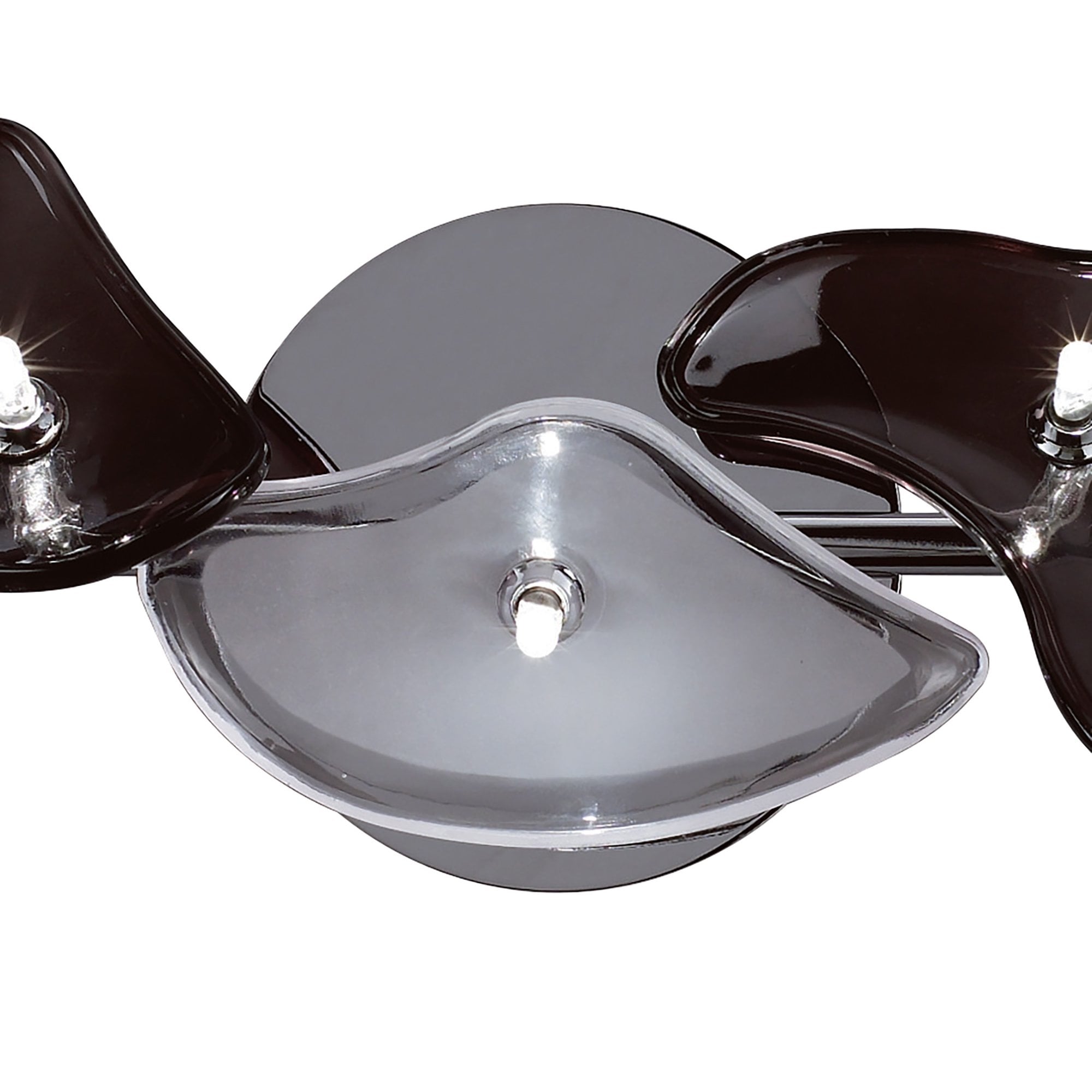 M0707 Otto Ceiling/Wall 5 Light G4 Bar Polished Chrome/Frosted Glass/Black Glass