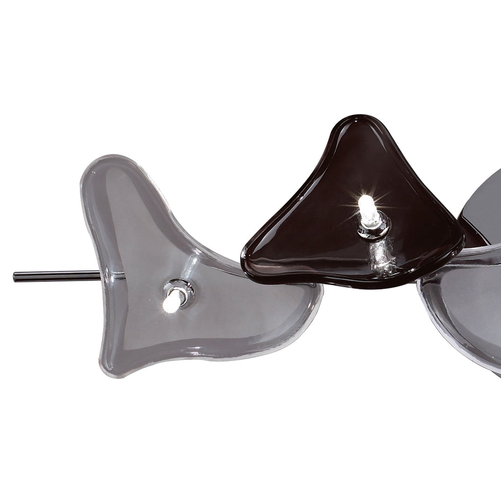 M0707 Otto Ceiling/Wall 5 Light G4 Bar Polished Chrome/Frosted Glass/Black Glass